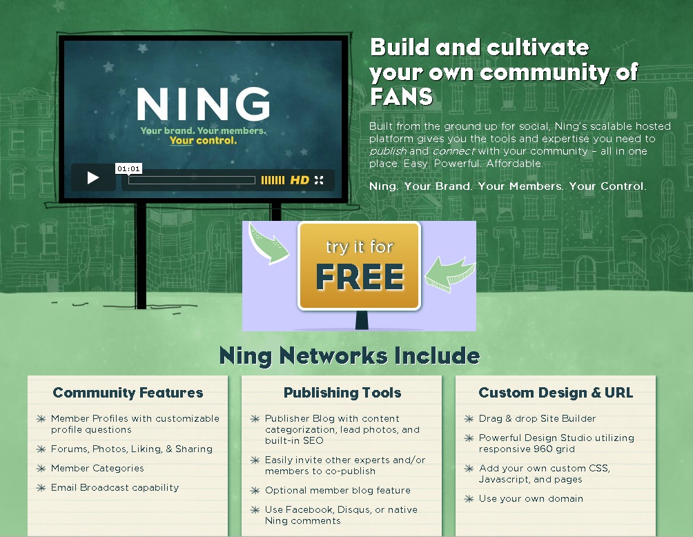 The site Ning.com