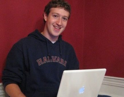 Mark Zuckerberg at his computer