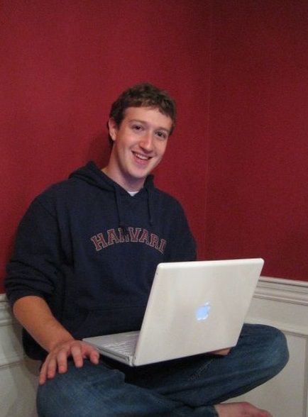 Mark Zuckerberg at his computer