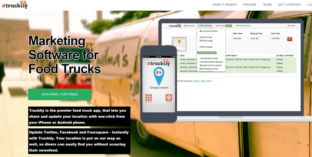 Truckily is an innovative web and online marketing tool for food trucks.