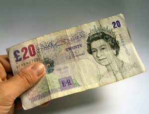  A banknote of 20 GBP